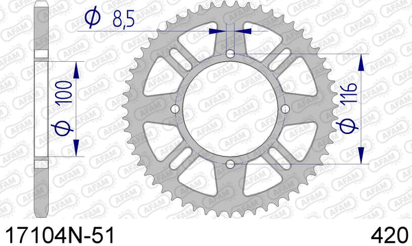 Corona AFAM 17104N-51 in all. passo 420