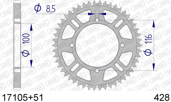 Corona AFAM 17105+51 in all. passo 428