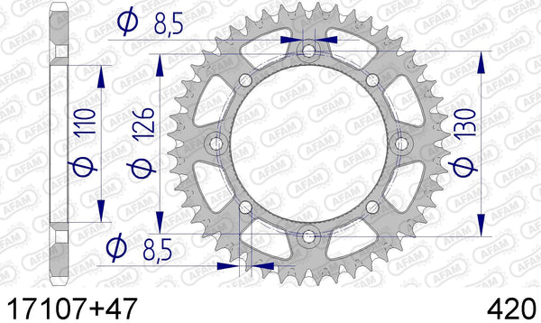 Corona AFAM 17107+47 in all. passo 420