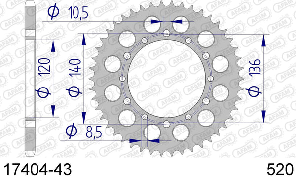 Corona AFAM 17404-43 in all. passo 520