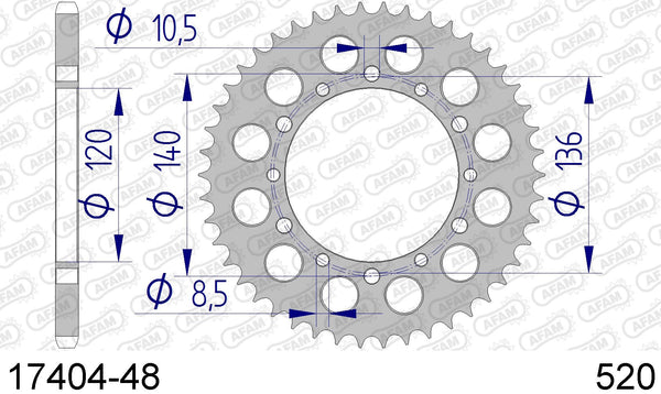 Corona AFAM 17404-48 in all. passo 520