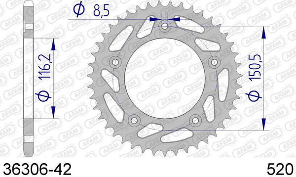 Corona AFAM 36306-42 in all. passo 520