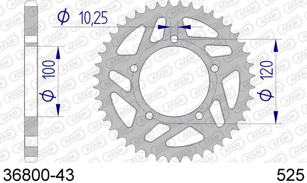 Corona AFAM 36800-43 in all. passo 525
