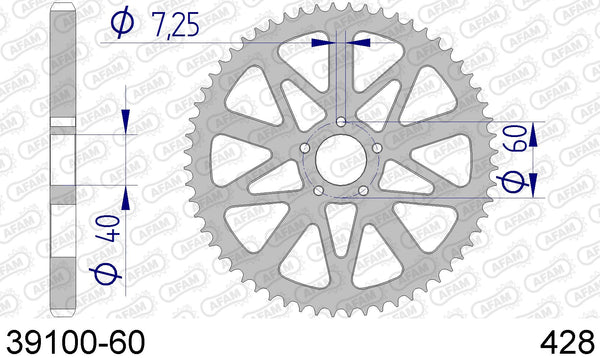 Corona AFAM 39100-60 in all. passo 428