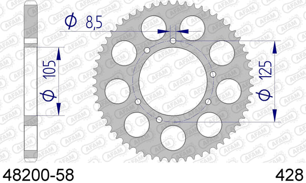 Corona AFAM 48200-58 in all. passo 428