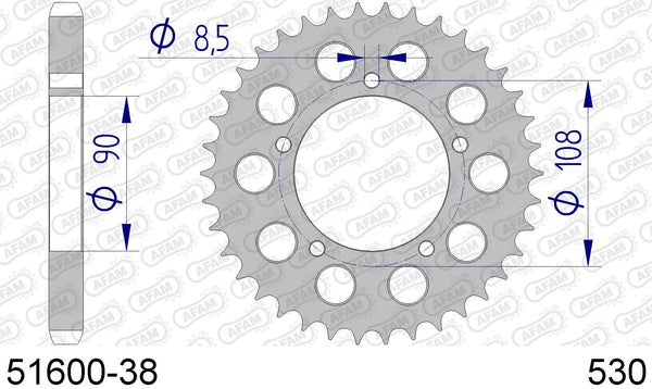 Corona AFAM 51600-38 in all. passo 530