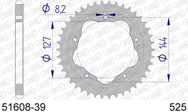 Corona AFAM 51608-39 in all. passo 525