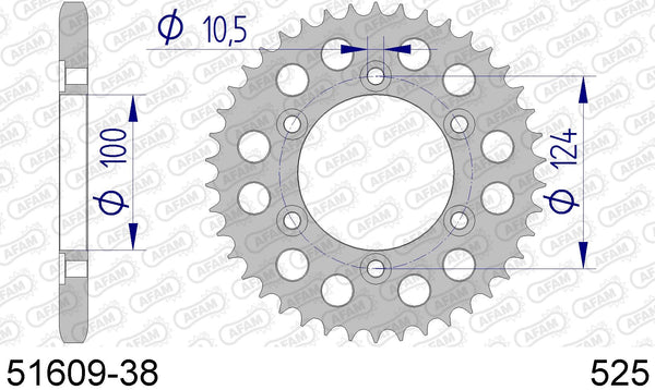 Corona AFAM 51609-38 in all. passo 525