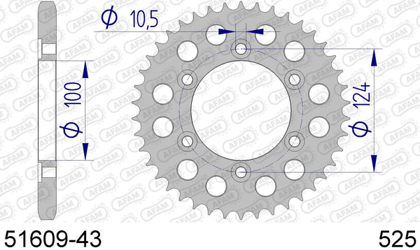 Corona AFAM 51609-43 in all. passo 525