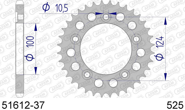 Corona AFAM 51612-37 in all. passo 525