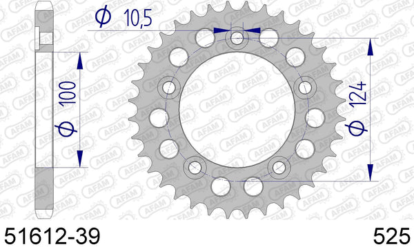 Corona AFAM 51612-39 in all. passo 525