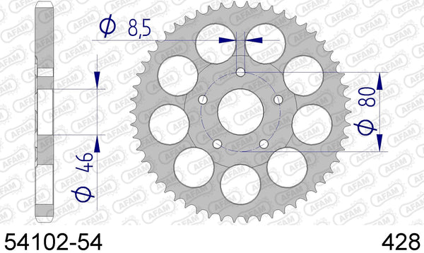 Corona AFAM 54102-54 in all. passo 428