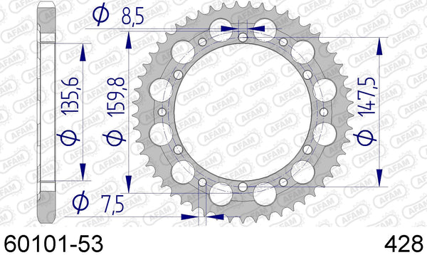 Corona AFAM 60101-53 in all. passo 428