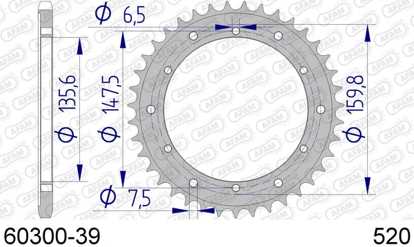 Corona AFAM 60300-39 in all. passo 520