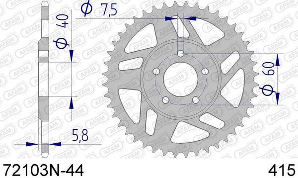 Corona AFAM 72103N-44 in all. passo 415
