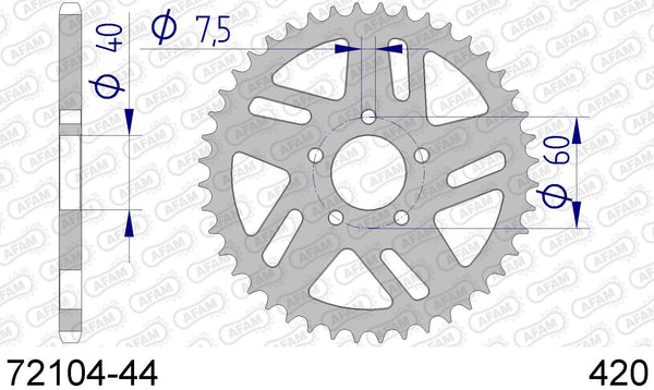 Corona AFAM 72104-44 in all. passo 420