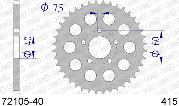 Corona AFAM 72105-40 in all. passo 415