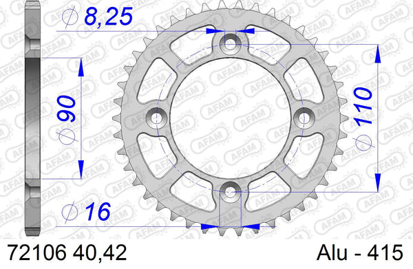 Corona AFAM 72106-42 in all. passo 415