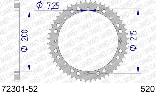 Corona AFAM 72301-52 in all. passo 520