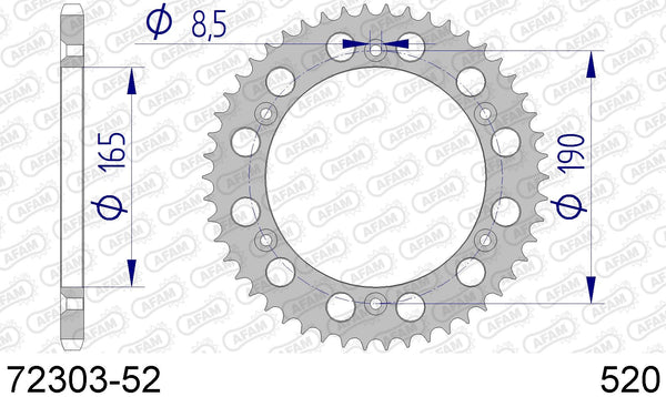 Corona AFAM 72303-52 in all. passo 520