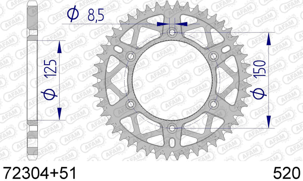 Corona AFAM 72304+51 in all. passo 520