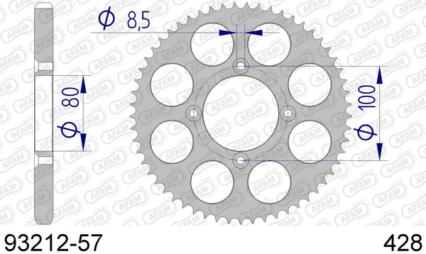 Corona AFAM 93212-57 in all. passo 420