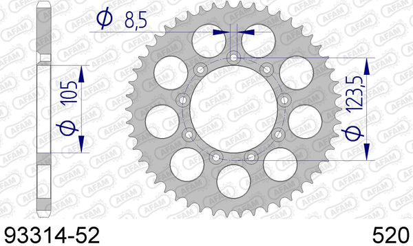 Corona AFAM 93314-52 in all. passo 520