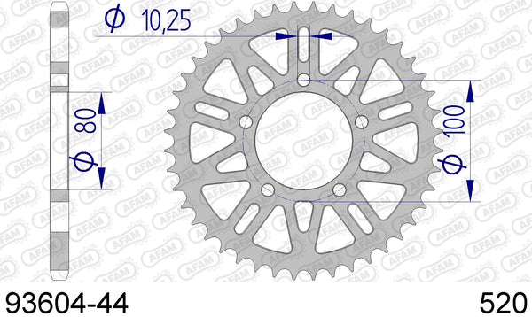 Corona AFAM 93604-44 in all. passo 520