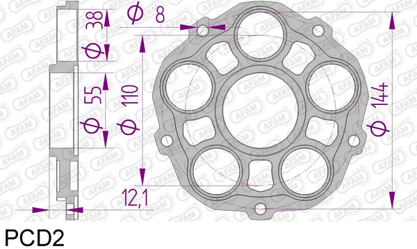 Portacorona Ducati con viti PCD2