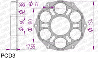 Portacorona Ducati con viti PCD3