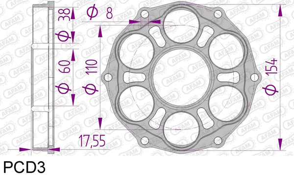 Portacorona Ducati con viti PCD3