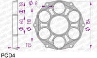 Portacorona Ducati con viti PCD4