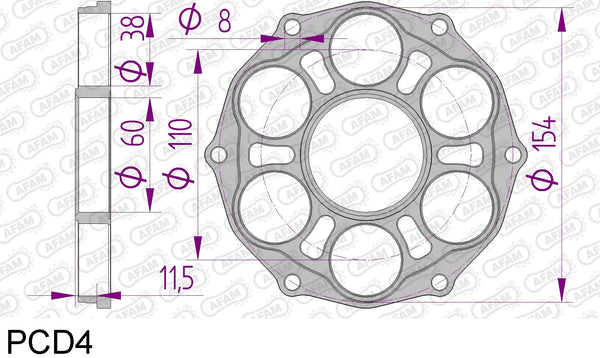 Portacorona Ducati con viti PCD4