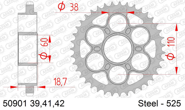 Corona AFAM 50901-42 In Acc  Passo 525