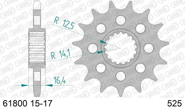 Pignone AFAM 61800NR-16 Passo 525 Con Gomma Antirumore