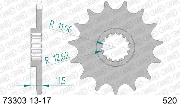 Pignone AFAM 73303NR-15 Passo 520 Con Gomma Antirumore