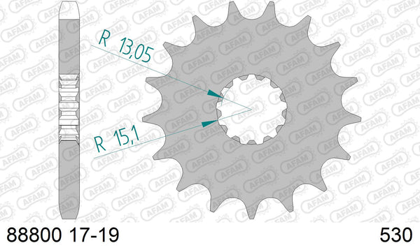 Pignone AFAM 88800NR-17 Passo 530 Con Gomma Antirumore