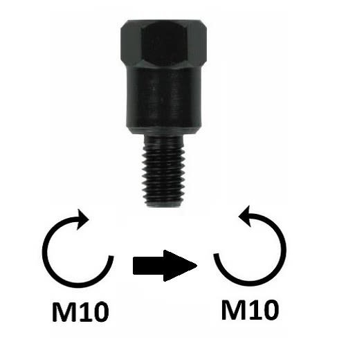 Adattatore Specchio - M10x1,25 DX (superiore)> M10x1,25 SX (inferiore)