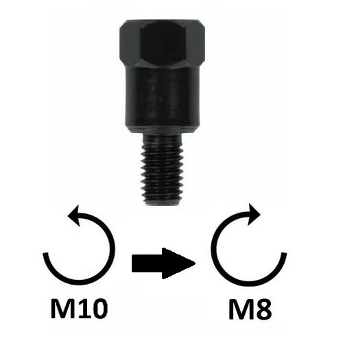 Adattatore Specchi - M10x1,25 SX (superiore) > M8x1,25 DX (inferiore)
