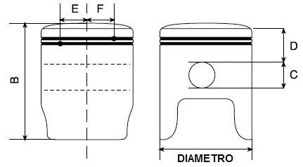 Pistone PROX BETA RR 520. Anni 2010/2011