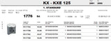 Pistone KAWASAKI KX - KXE 125 ANNI 01/02 - METEOR