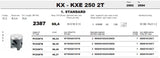Pistone KAWASAKI KX - KXE 250 2T ANNI 02/04- METEOR